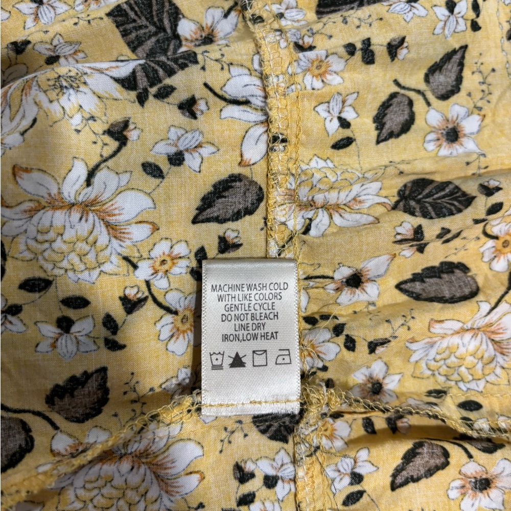 Max Studio Mustard Floral Tiered Maxi Dress | Boho Cottagecore Summer Dress - Picture 4 of 5